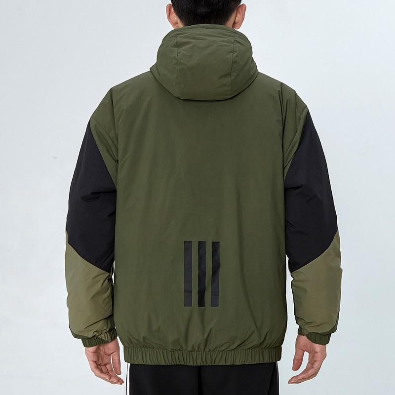 Adidas Color Block Spliced Warm Cotton Jacket Men Outerwear Military-Green GT6547