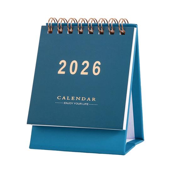 2026 Desktop Calendar Minimalist Calendar with 18-Month Planner Metal Coil & Memo Pad English Handmade Desktop Decoration for Office Home School Use