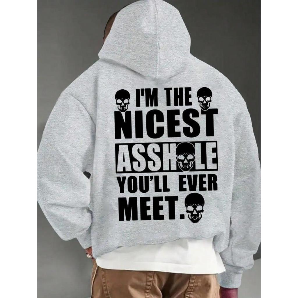 Vintage Autumn Winter Pretty Harajuku Graphic Street Pullover Sweater Men Print  Fleece Pullover Drawstring Oversize Clothes Top