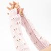 Unisex Half Finger Gloves Jacquard Heart Knitted Arm Wrist Sleeve for Winter