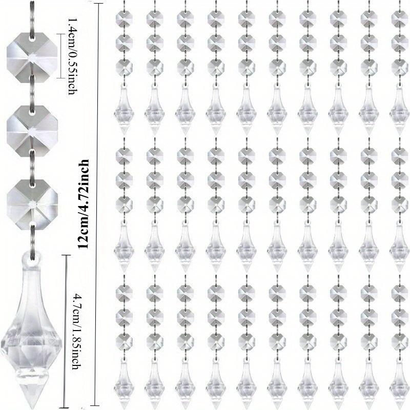 30Pcs Christmas Crystal Snowflaks Clear Hanging Ornaments Winter Decorations,Xmas Tree Chandelier New Year Party Decor Supplies