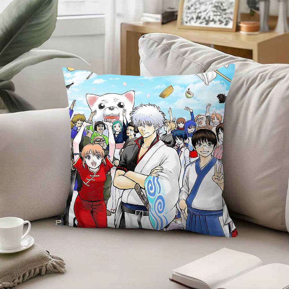 Anime GGintama Pillow Case Pattern Printed Pillowcase For Living Room Sofa Cushion Cover Bedroom Decor