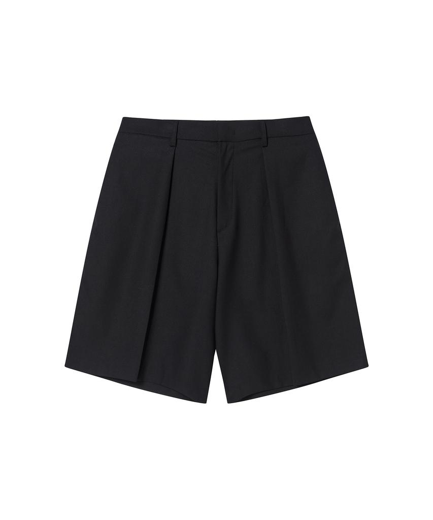 BEYOND CLOSET [Collection Line] Lux Blend Fabric Half Pants Black