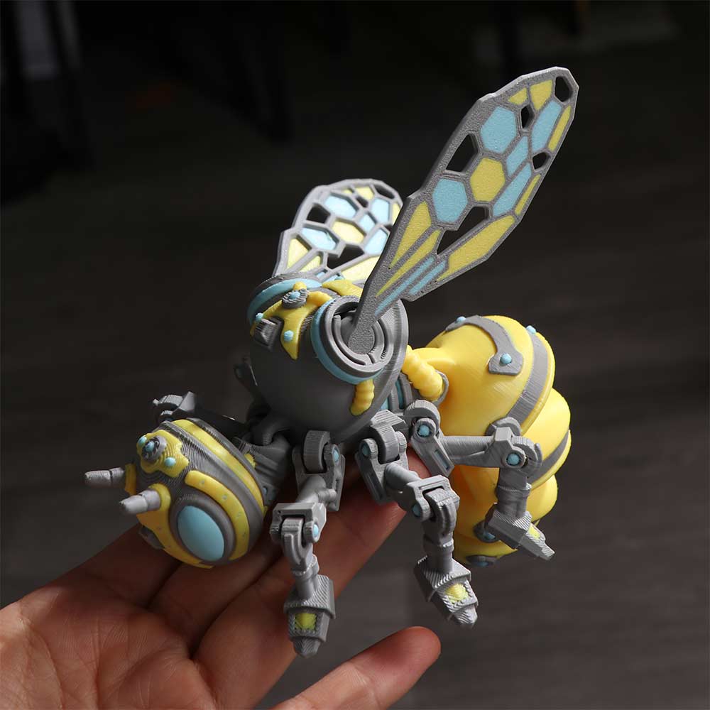 3D Printed 3D Printed Mechanical Bee Movable Joint Articulated Bee Toy Home Decoration