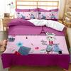 Musical Girl King Queen Duvet Cover Modern Fashion Girly Bedding Set for Kids Teens Adults Cartoon Hip Hop style Quilt Cover