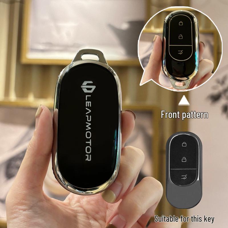 Leapmotor Autoschlüsselhülle: High-End Schutzhülle für die Modelle C11, T03, C01, S01 und C10, mit Schnalle für Männer und Frauen.