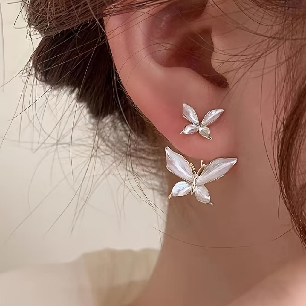 2-in-1 Butterfly Earrings for Women, Convertible Design Dangle Jewelry Stylish Unique Daily Gift