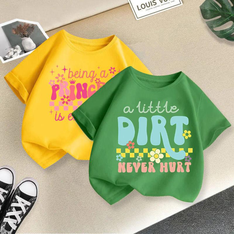 Children T-shirt Cute Animals Printed Kids 100% Cotton Tops 2-13Y O-Neck Short-sleeve T-shirt