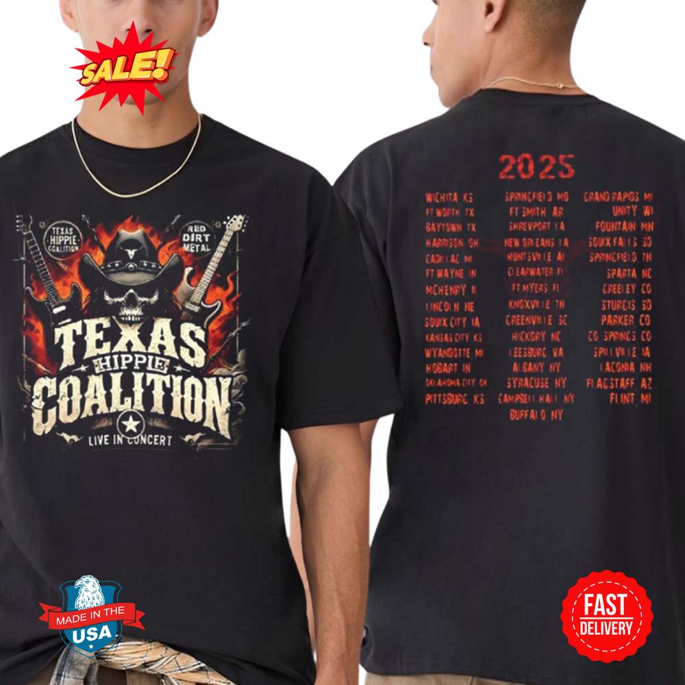 Texas Hippie Coalition Live In Concert Tour 2025 Two Sides T-Shirt Unisex T-Shirt XXXXL