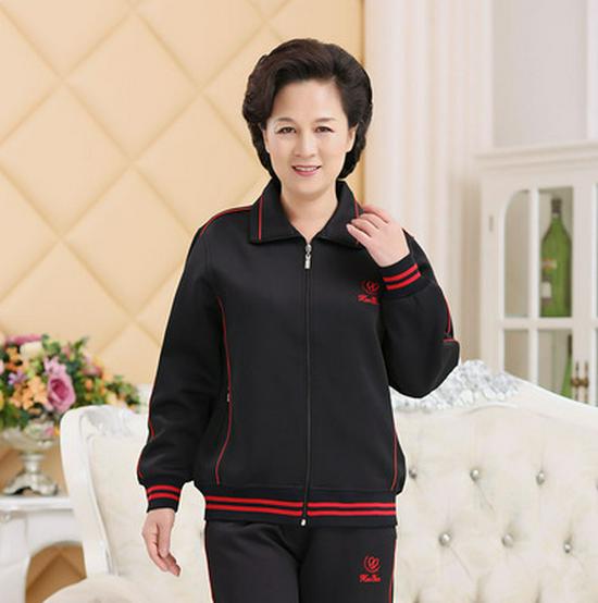 Sportbekleidungs-Set für Damen in Übergröße - Frühjahr/Herbst 2023, Zweiteiler mit langen Ärmeln für Mütter mittleren Alters und ältere Mütter