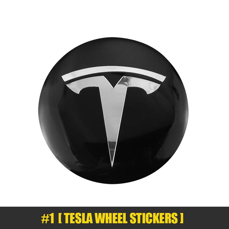 

4Pcs Car Wheel Stickers 56mm Auto Center Hub Cap Decal For Tesla SpaceX Model 3 Model Y Highland 2023 Model S Model X Model