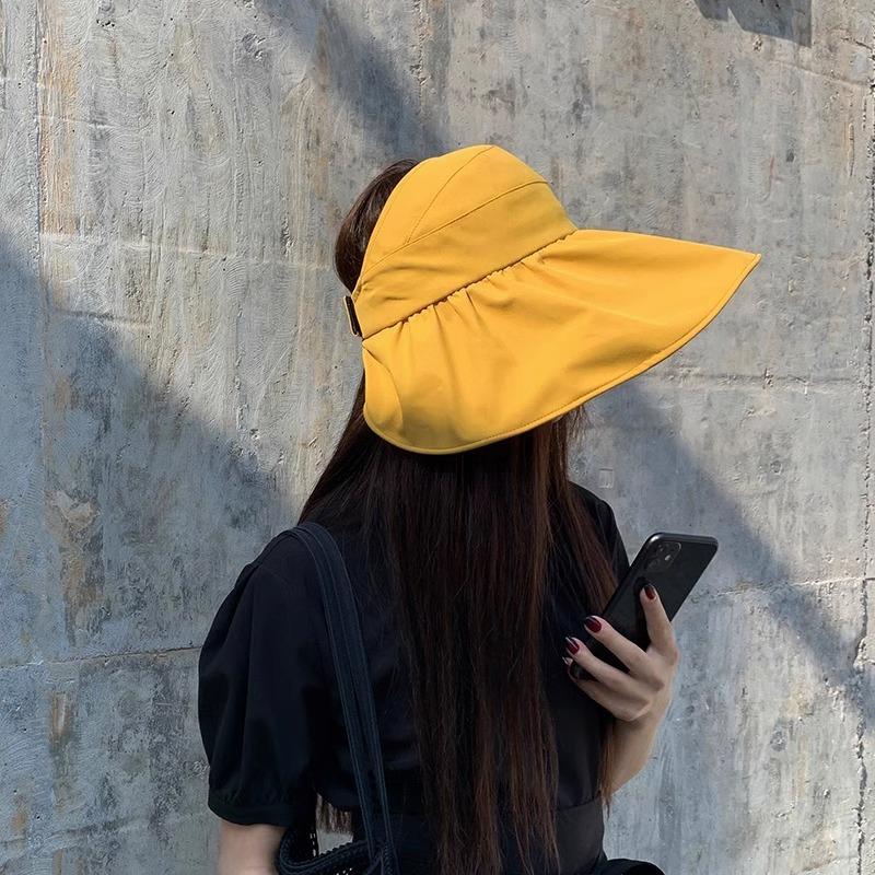 Foldable Anti-ultraviolet Empty Top Hat, Children's Summer Thin Vinyl Sunshade, Small Sunscreen, Face Cover, No Top Hat