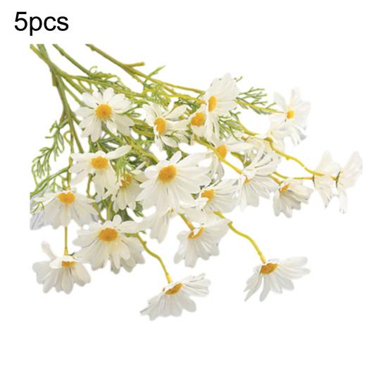 Künstliche Blumen Chrysanthemenstrauß 2 oder 5 Stiele 21 Zoll Realistisches Seiden-Kunststoff-Simulationsdesign UV-beständig Farbecht Fälschung