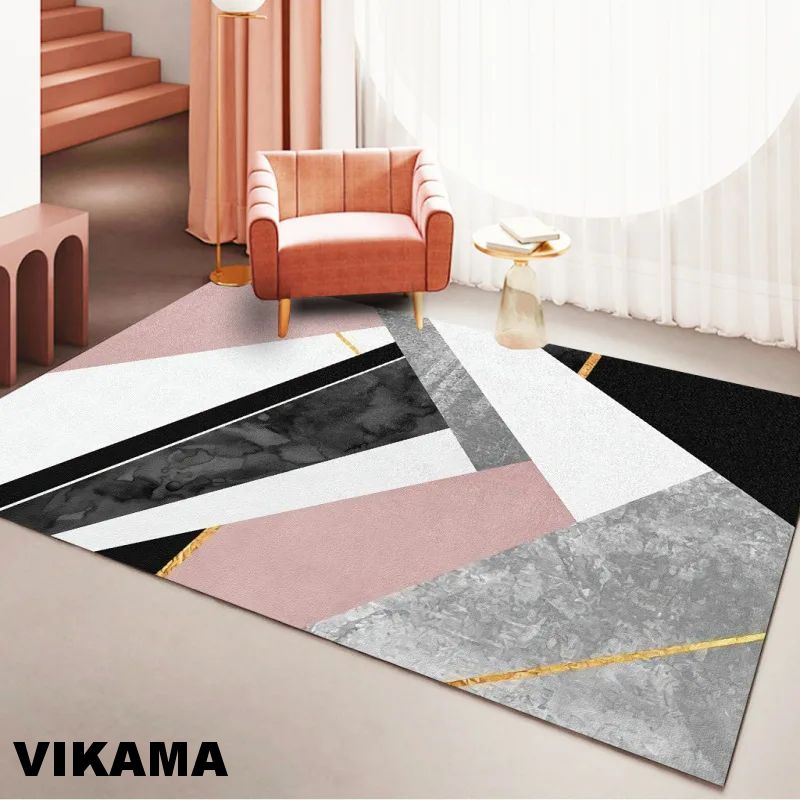 

VIKAMA Crystal Velvet Light Luxury Scandinavian Simple Style Living Room Carpet Modern Simple Sofa Coffee Table Rug Bedroom Mat 40x60cm