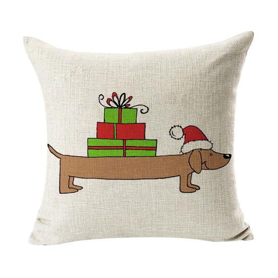 Weihnachten Tier Hund Leinen Kissenbezug Kissenbezug Sofa Bett Auto Cafe Büro Dekor