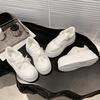 Net shoes 2025 spring new leather platform casual little white shoes women's height-increasing muffin shoes casual sports board shoes women
