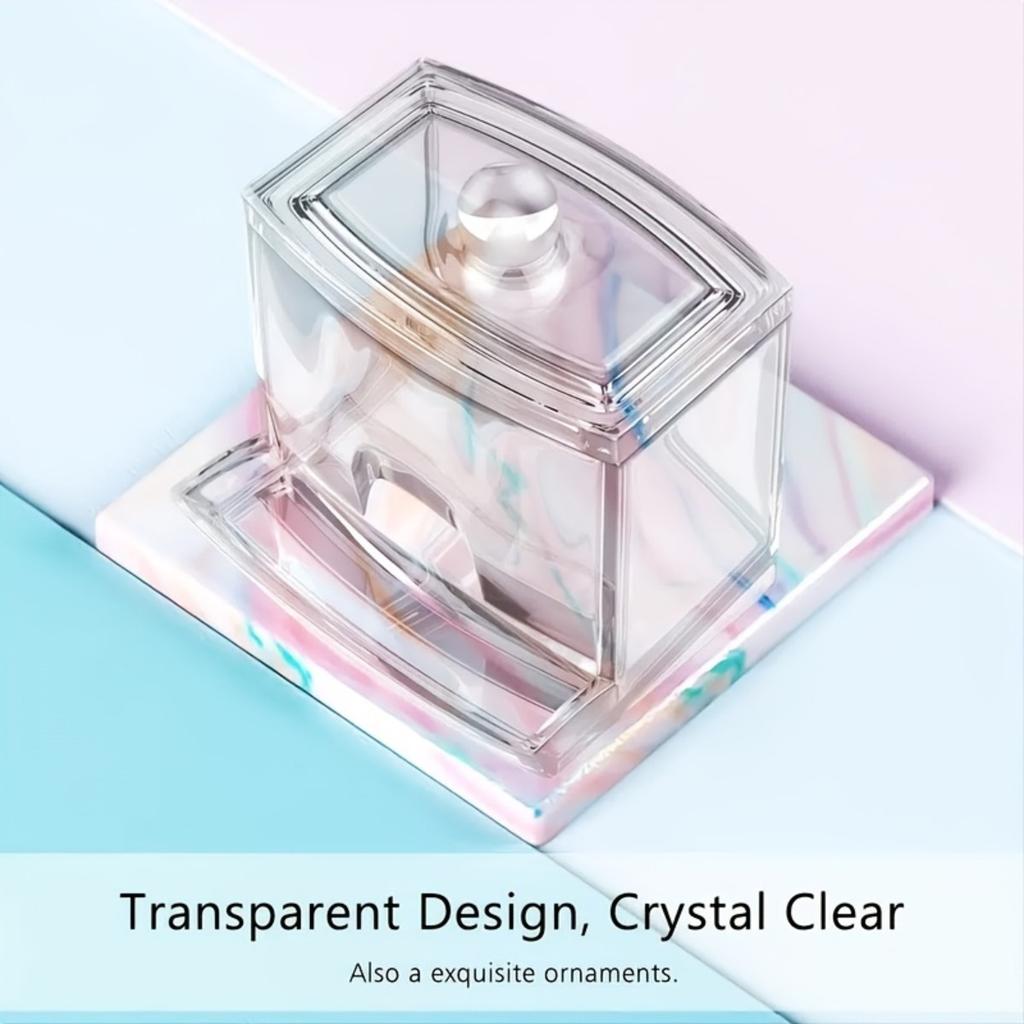 Plastic Cotton Swab Box, Jewelry Box, Storage Box, Crystal Cotton Swab Box, Transparent Cotton Swab Box