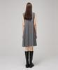 Meuameu Pleated Wool Unbalance Stitch Sleeveless Dress