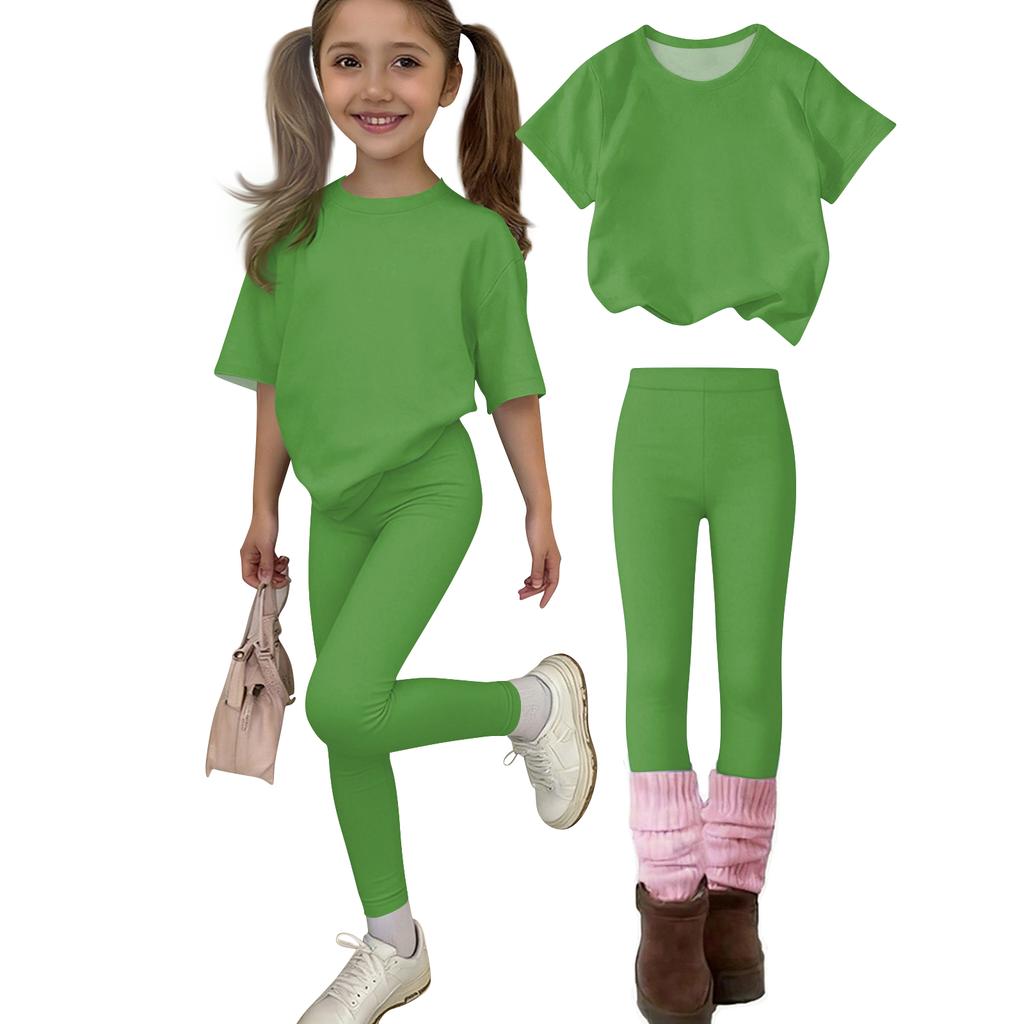 Boys And Girls Set Kids Casual Short Sleeve Top And Long Pants Set