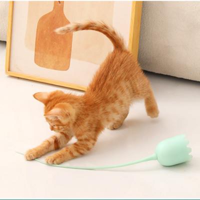 Pet Electric Tease Cat Stick Intelligent Magic Tail Cat Toy Silicone Tail Bite-resistant Automatic Self-hiking Rotating Ball