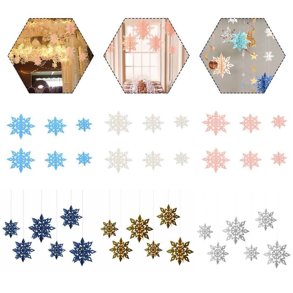 Snowflake Charms for Festive Home Decoration Pack of 6 Sparkling Designs