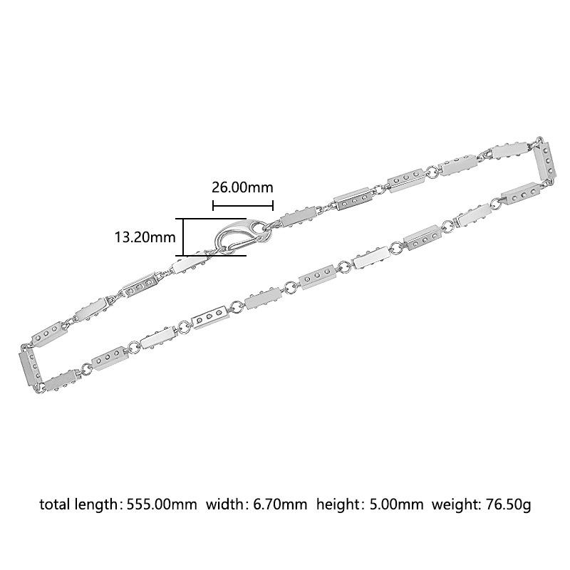 2024 Cross-border European and American Rectangular Pendant Necklace