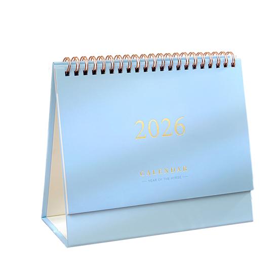 2026 Desk Calendar JAN 2026 - DEC 2026 Standing Flip Desktop Calendar 12 Months Planner with Twin-Wire Binding for Home Office School