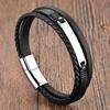 2026 Black Leather Rope Cowhide Men's Double Layer Genuine Leather Woven Bracelet Handmade Multi-Layer Leather Bracelet