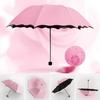 Blühender im Wasser Regenschirm 3-fach faltbare Sonnenschirme Tragbare Sonnenschirme für Reisen und Outdoor-Aktivitäten Damengeschenk