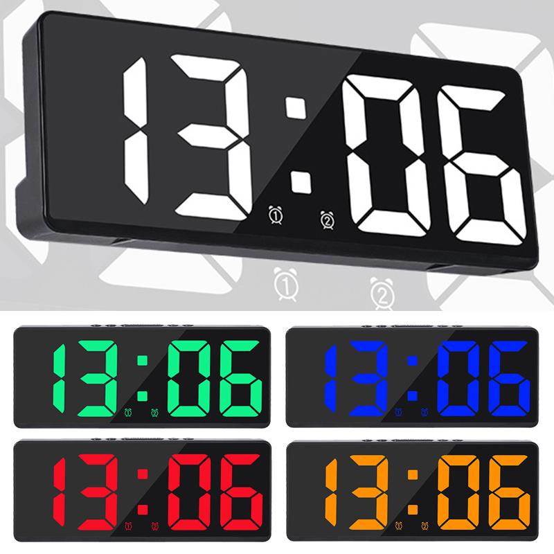 Neueste Digitale Uhr LED Wecker Schlafzimmer Elektronische Desktop Uhr Mit Temperatur Display Einstellbare Helligkeit 12/24 Stunden