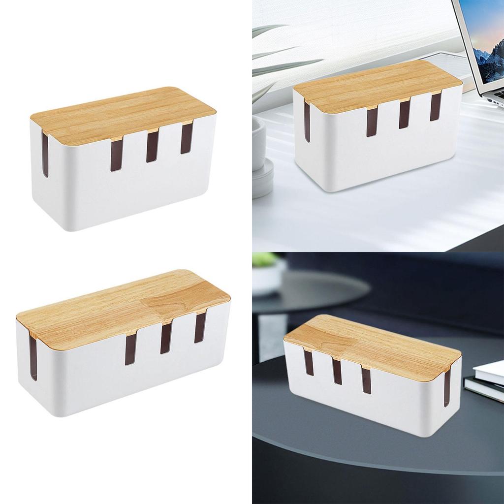 Cable Tidy Box Dustproof Protector Storage Rack Management Case for Home Tabletop Bedroom Loose Wires Management Messy Cables