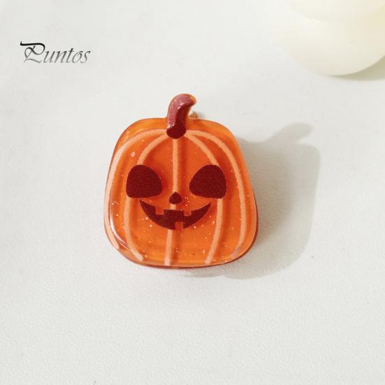 Black Cat Spider Witch Hat Accessories Halloween Cartoon Hair Clips for Women Girls, Acrylic Glitter Pumpkin/Ghost/Bat/Cat Reliable Clamping