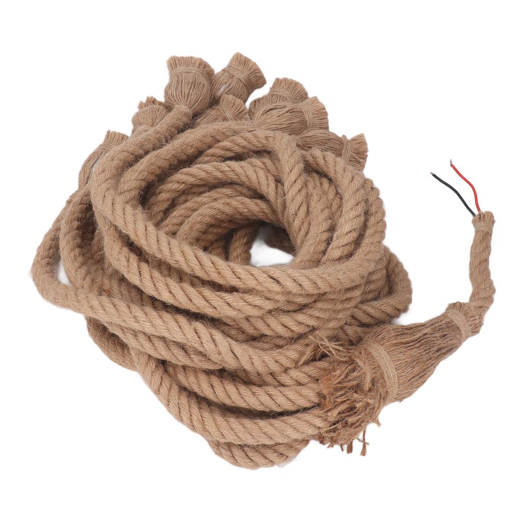 Hemp Rope Pendant Light 8 Heads E27 E26 Lampholder 6.5ft Retro Hanging Light Kit for Bar Restaurant