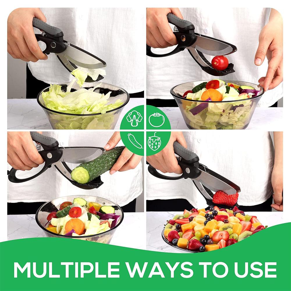 Salad Scissors Upgraded Salad Scissors Tossing and Chopping Salad Chopper Heavy Duty Kitchen Salad Scissors