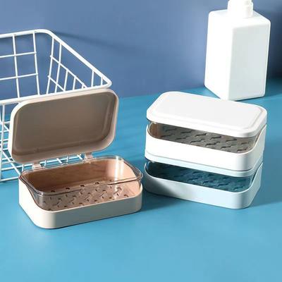 Seifenschale fürs Badezimmer mit Deckel, Seifenbox aus Kunststoff für Zuhause, hält Seife trocken, Seifenschale, Reise-Seifenablage, Seifenaufbewahrung, Seifenbehälter