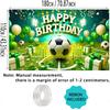 Nuxovilar Soccer Birthday Banner - Sports Theme Party Backdrop with Balls, 71x43 Inch Large Decor for Boys, Kids, Yard Sign, Reble Stadium Background