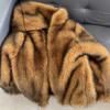 Women's Hooded Faux Fur Coat Mid-Length Warm Winter Outerwear Brown