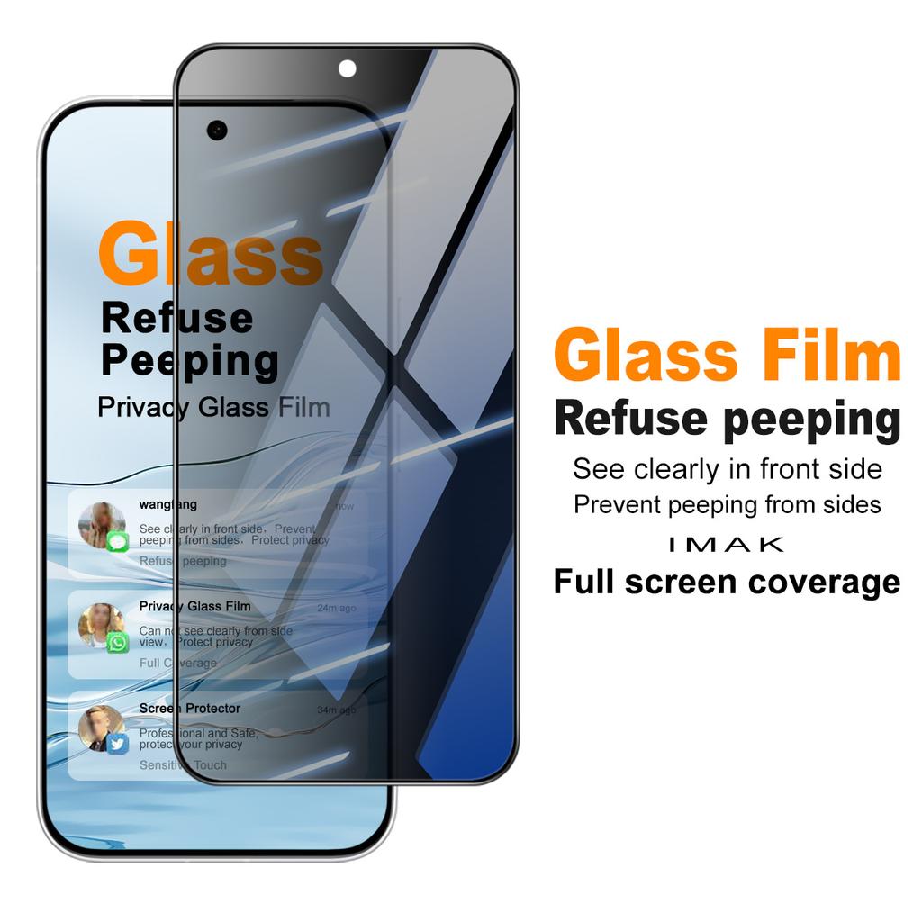 Privacy Tempered Glass for Vivo S60 5G IMAK Full Coverage Screen Protector Film Support Fingerprint Unlocking