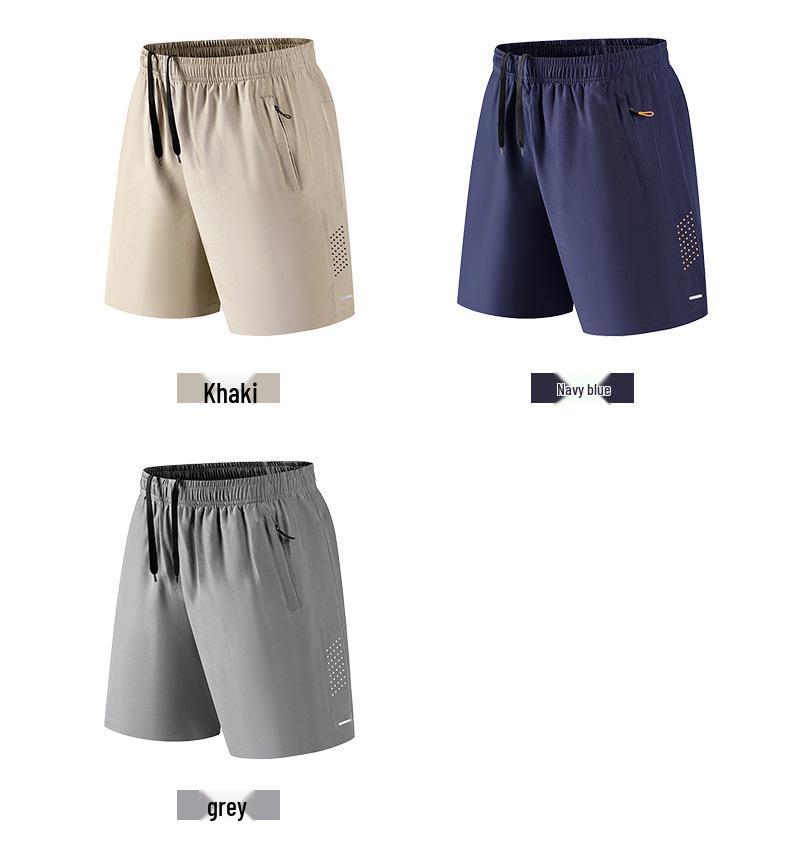 Men's Quick-Dry Breathable Outdoor Beach Shorts - Elastic Waist, Large Size, Casual Five-Point Fitness Pants