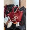 Lightweight red vegetable basket bucket bag women's new light luxury niche high-end messenger bag