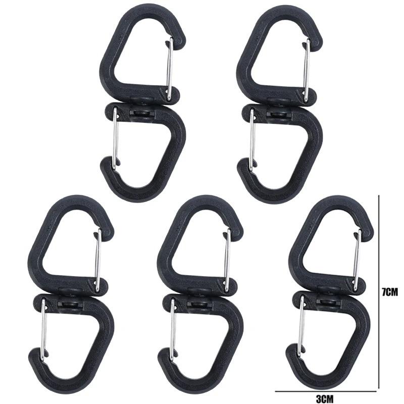 Outdoor 360-degree Rotating Hook, Camping Double-head Backpack Hook, Portable S-hook, Multi-functional Mini Climbing Hook
