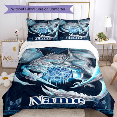 Dungeons Dragons Customize Your Name Bedding Set Breathable Duvet Cover With Pillowcases Decorative Bed Linen For Bedroom Home Decoration Birthday Gif
