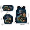 Tierwelt Biest Dreiteiliges Set Rucksäcke für Jungen und Mädchen Beste Geschenke 2D Flacher Cartoon Schulrucksack für Kinder