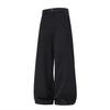 Textured Drape Trousers Men's Autumn Retro Old Money Imitation Linen Casual Trousers Structure Split Straight Trousers