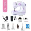 Electric Sewing Machine with Foot Pedal, Light, and Sewing Kit Tools for 12 Built-in Stitches and 2 Speeds, Extension Table
