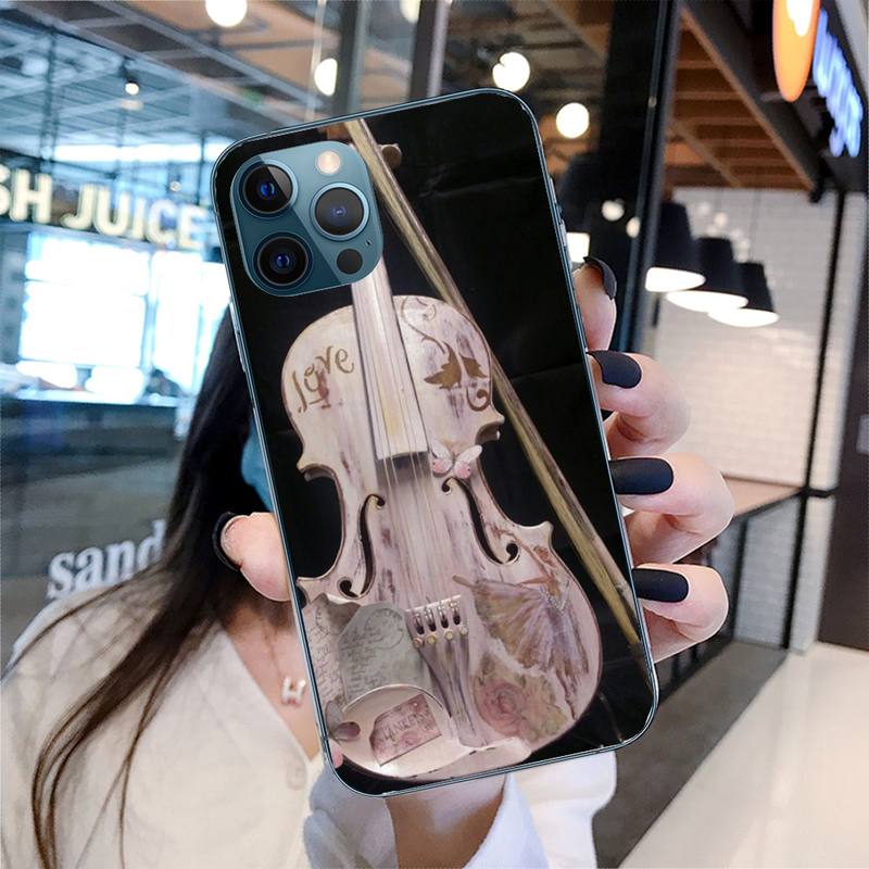 Elegant Musical Instrument Phone Case For Iphone 11 12 13 14 Pro Max 7 8 Plus X Xr Xs Max Se 2020 Mini Case