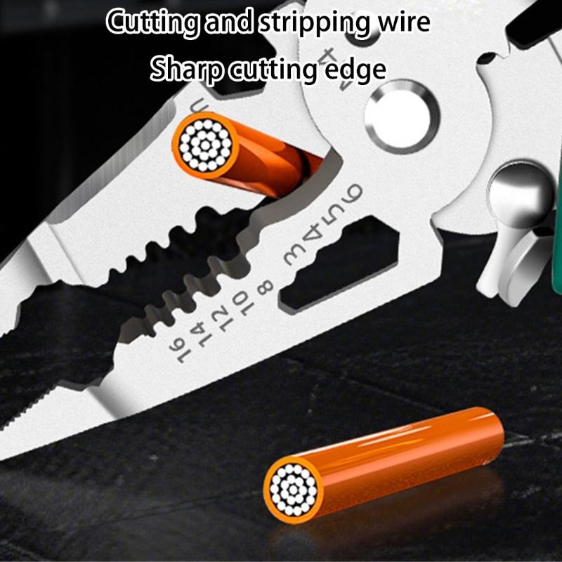 Electrician Wire Crimper Peeler Pliers Cable Stripping Multifunctional Press Plier Terminals Crimping Cutting Tool