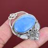 Owyhee Blue Opal Pendant Handmade Original Gemstone Pendant 925 Sterling Silver Pendant Antique Jewelry Dainty Flower Pendant Wedding Gifts