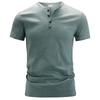 Herrenhemden Henry Rundhals-Baumwoll-Kurzarm-T-Shirt Herren-T-Shirt Lässiges, solides PoIo-Shirt