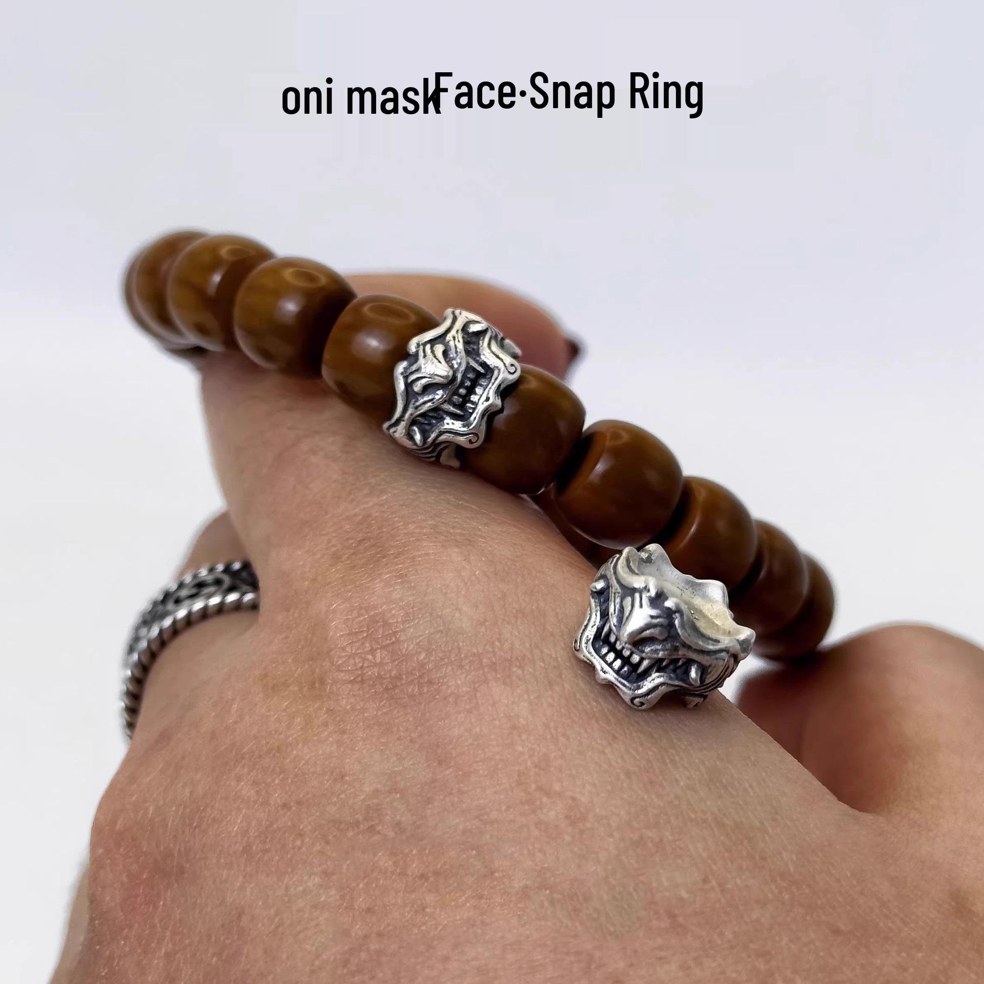 Ghost Face Tibetan Cultural Bracelet with Unique Card Clasp, Retro Style Small